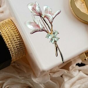 Pink Floral Brooch